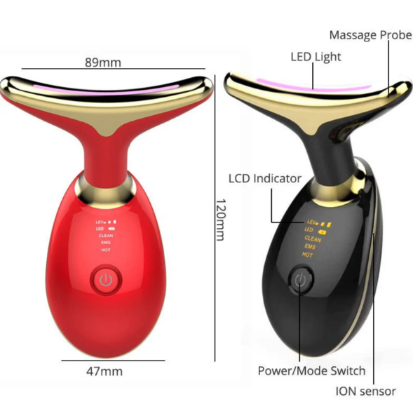 EMS RED LIGHT THERAPY FACE NECK LIFT WRINKLE REMOVER TIGHTEN MASSAGER